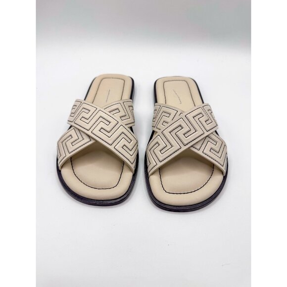 Versace Off White Motif Sandals Size 41 - Picture 4 of 16